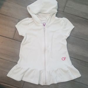 White OP hooded swim cover up 24 months